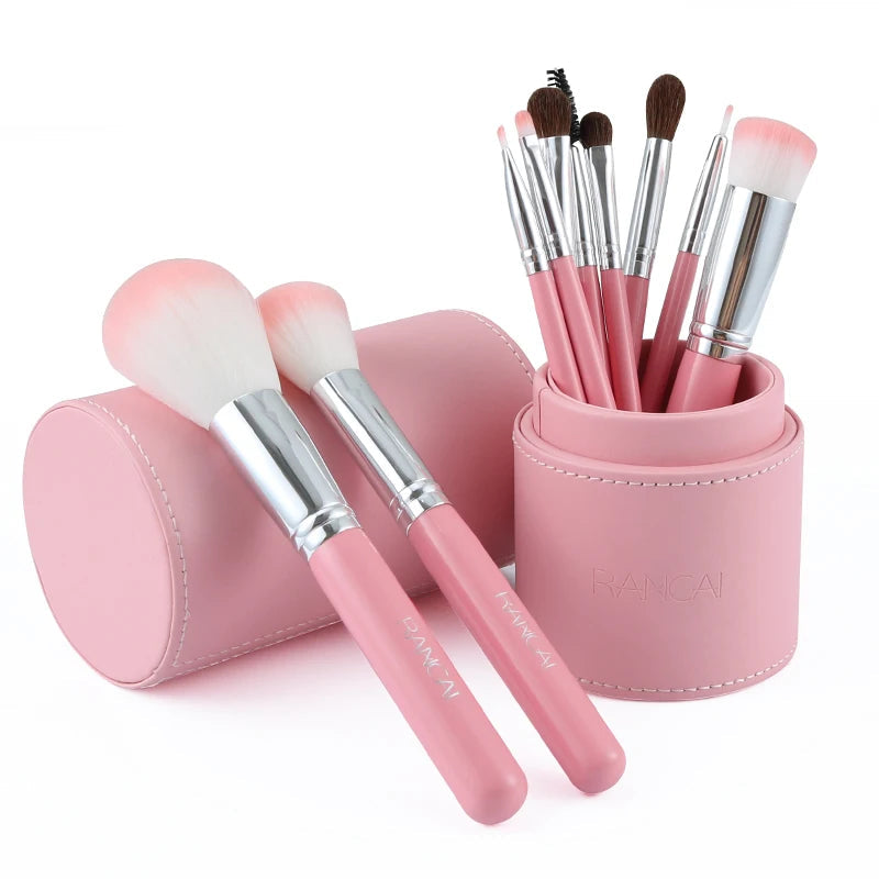 10-Piece Makeup Brush Set with Cylinder