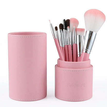 10-Piece Makeup Brush Set with Cylinder