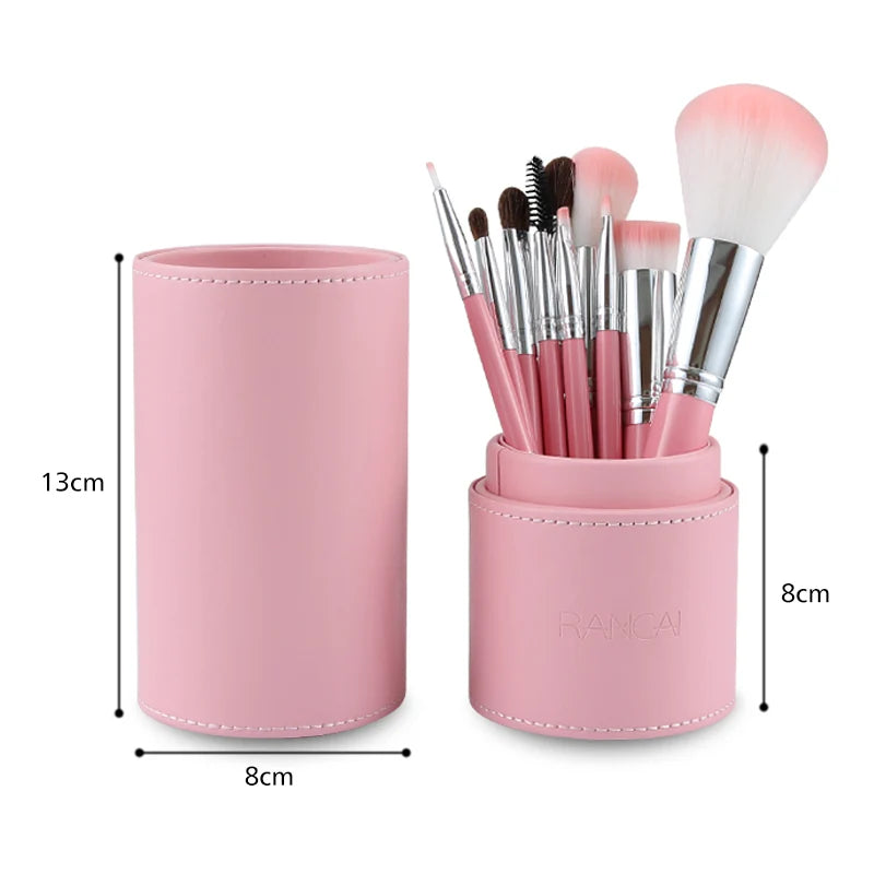 10-Piece Makeup Brush Set with Cylinder