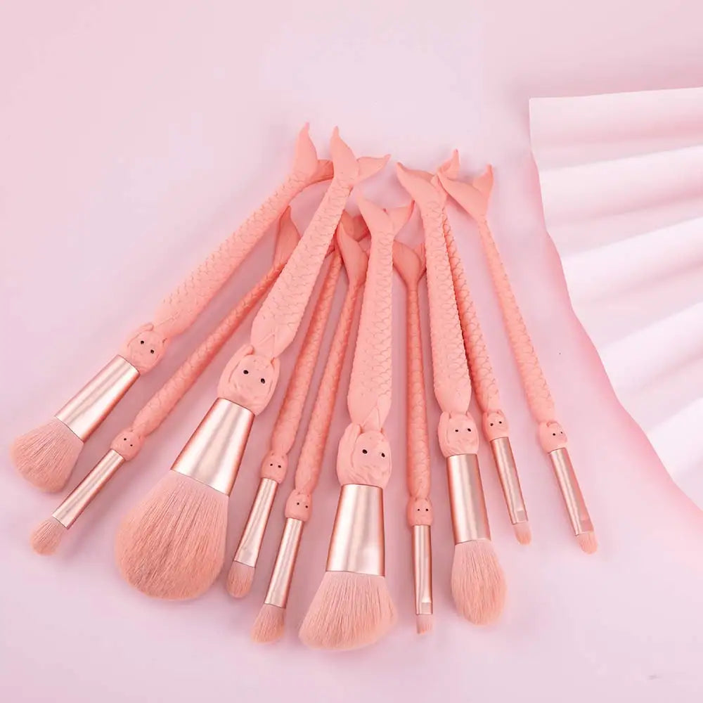 10-Piece Mermaid Makeup Brush Set