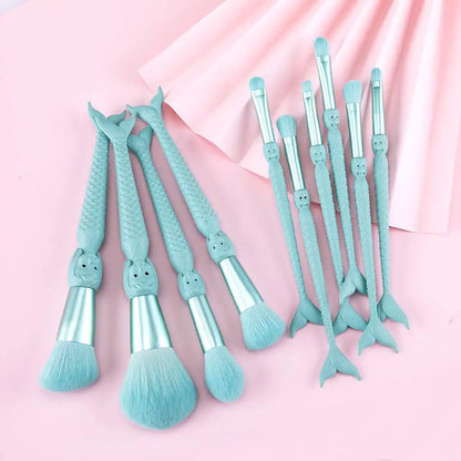 10-Piece Mermaid Makeup Brush Set