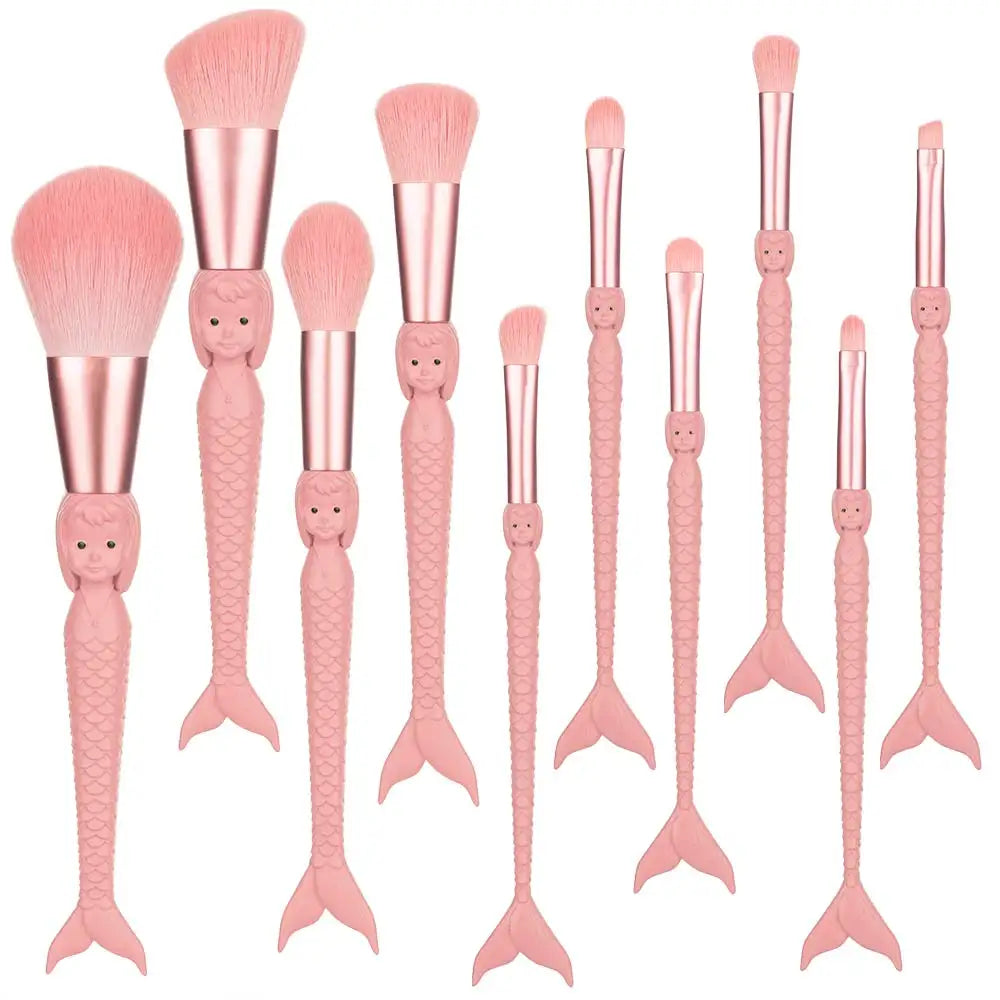 10-Piece Mermaid Makeup Brush Set