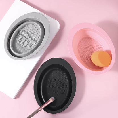 Foldable Silicone Makeup Brush Cleaner Bowl