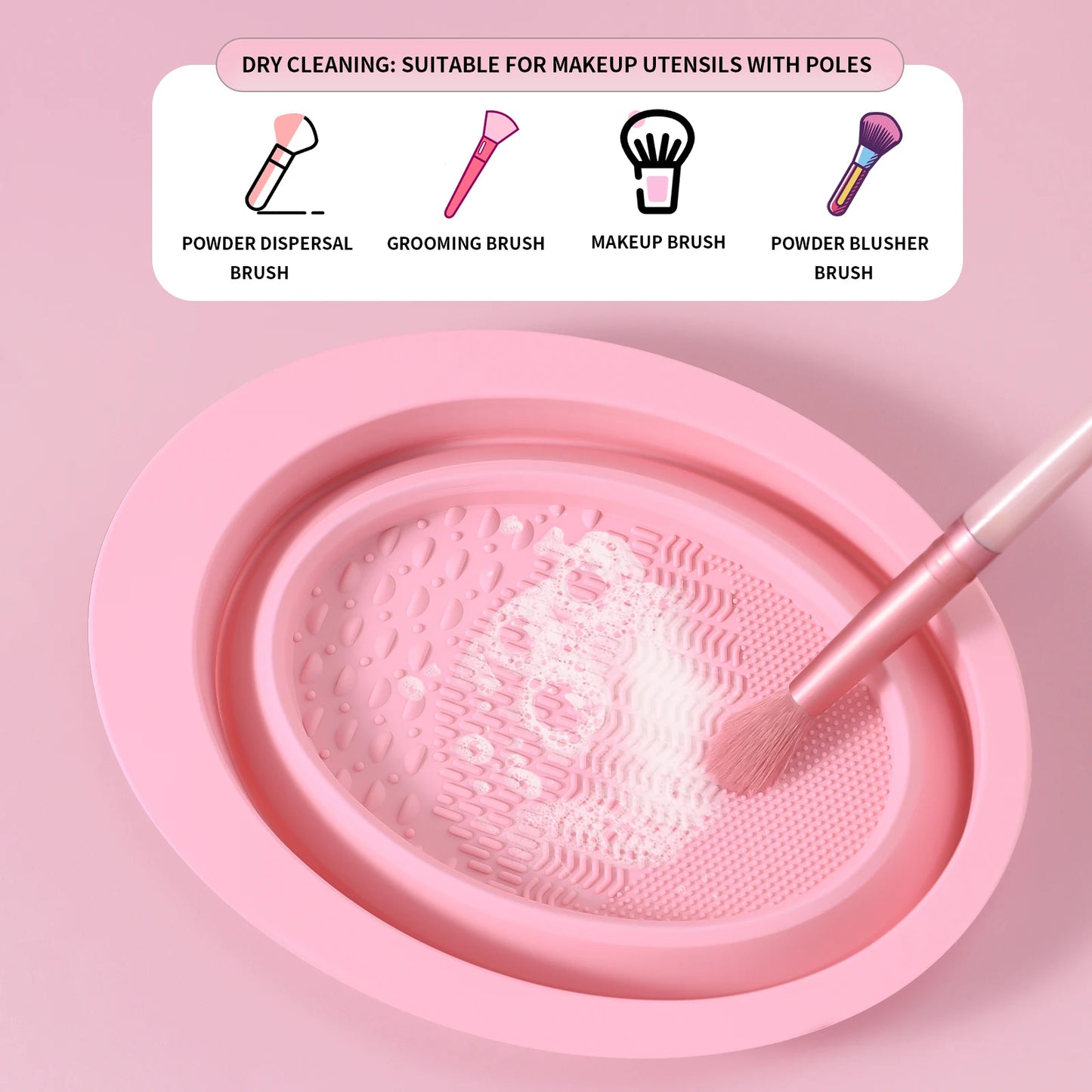 Foldable Silicone Makeup Brush Cleaner Bowl